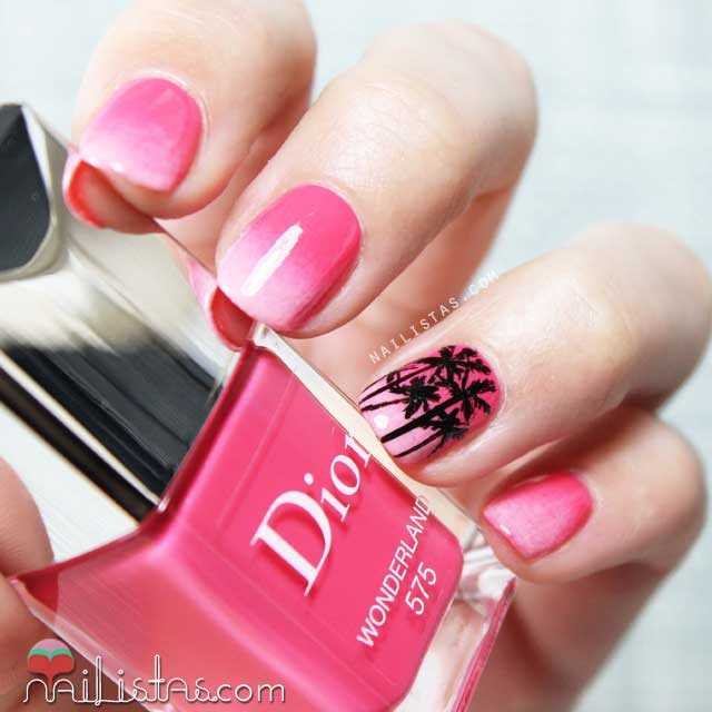 Nail art de palmeras inspiración L.A.