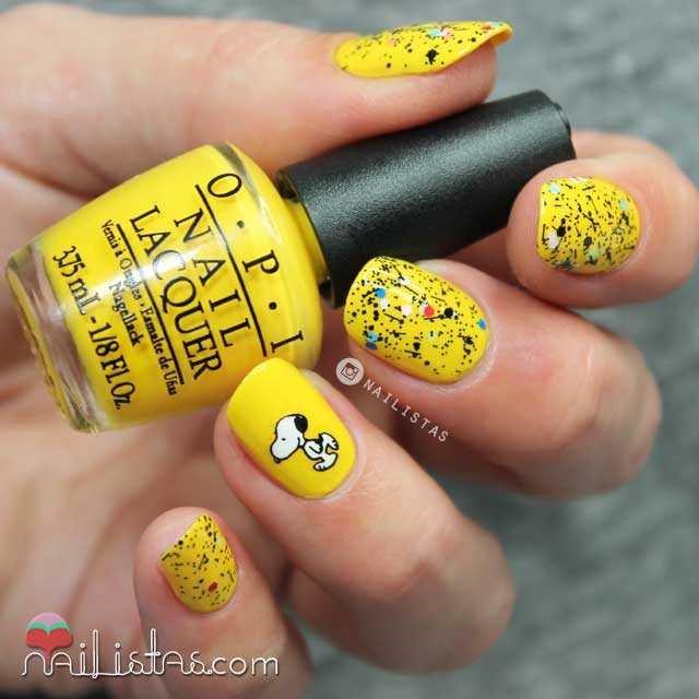 Uñas decoradas de Snoopy