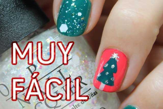 manicura navideña muy fácil paso a paso