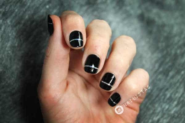 Nail art de fiesta para uñas cortas fin de añoi