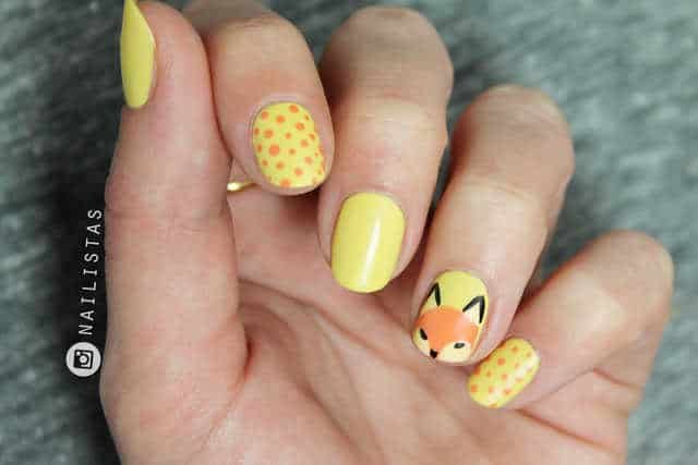 diseños de uñas de animales nail art de zorro