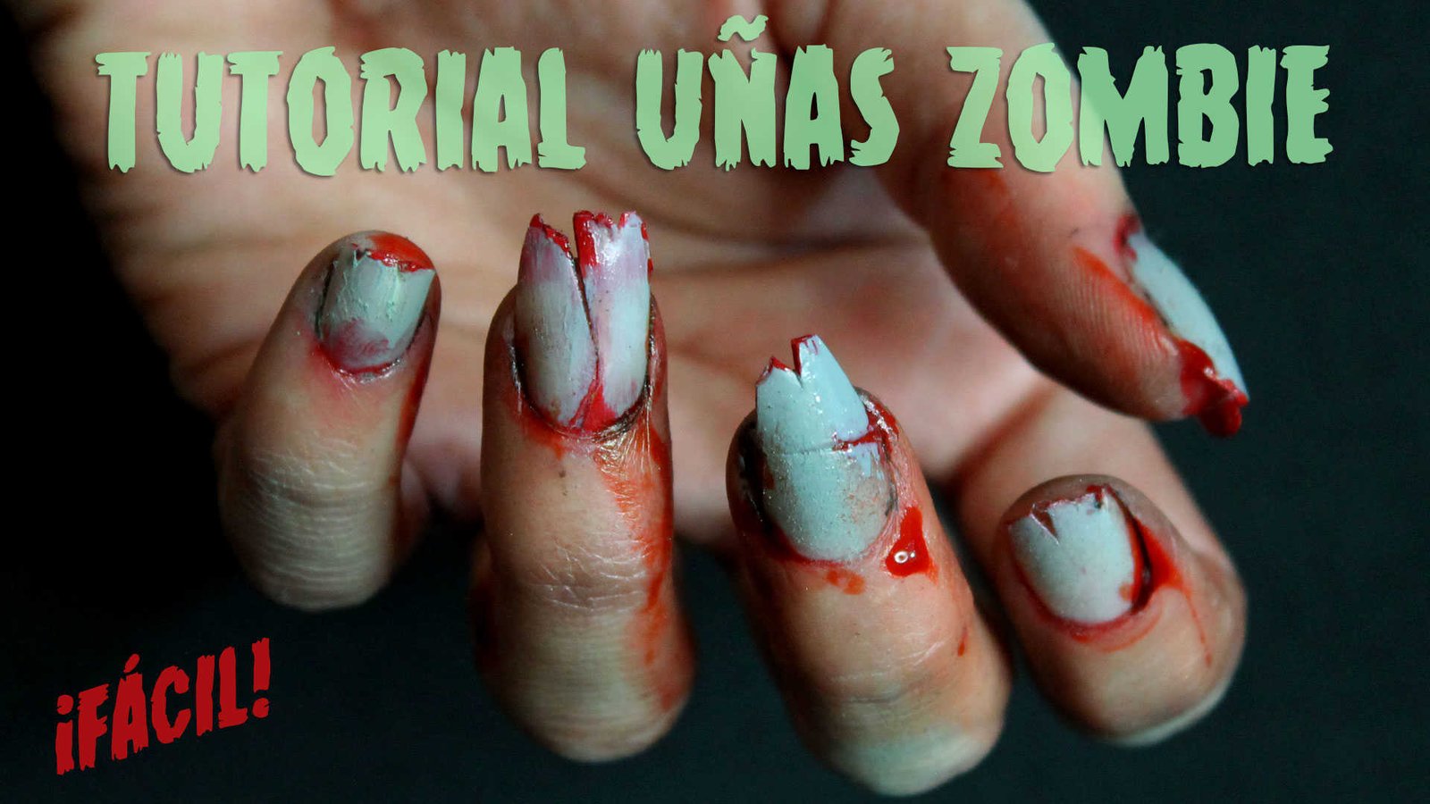 Uñas de Zombie paso a paso Halloween Ideas