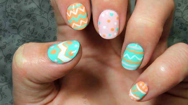 Uñas deocradas Pascua Nail art Paso a paso