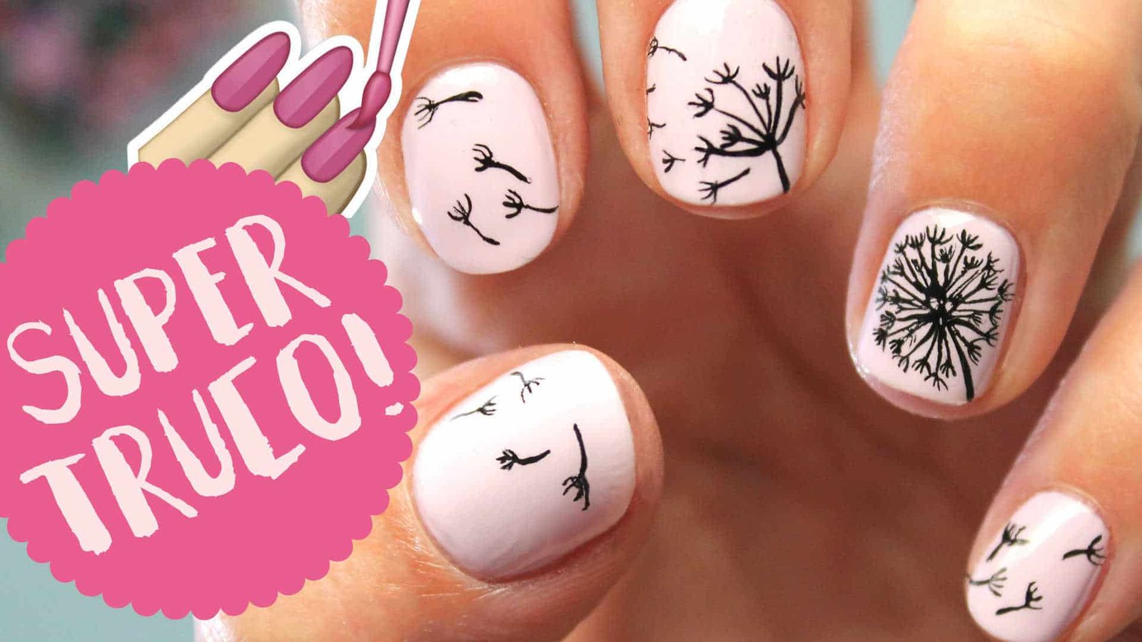 uñas decoradas con diente de leon SUPER TRUCO