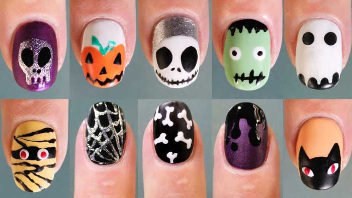 uñas de halloween sin herramientas