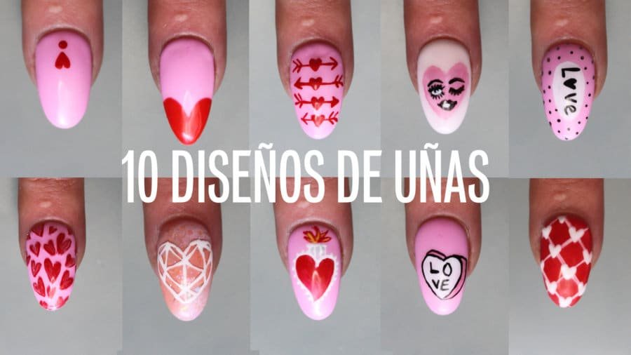10 uñas de san valentín